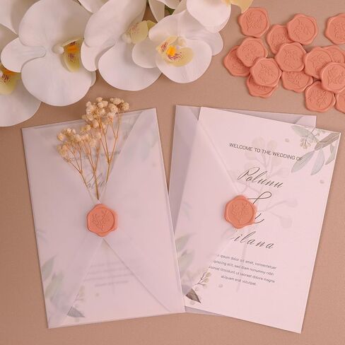 UNIQOOO Wax Seal Stickers - Eucalyptus Wedding Invitation Envelope Seal Stickers, 50 Pcs Self- Adhesive Moss Green Stickers, Perfect for Invitation, Christmas, Gift Wrapping, Party in Saudi Arabia