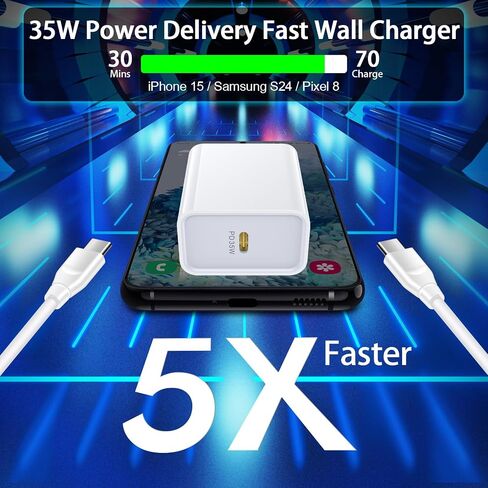 iPhone 15 Plus Charger Fast Charging, iPad Charger 35W USB C Fast Android Phone Wall Charger 3ft Type C to C Cable for iPhone 15 Pro Max 15,iPad Pro 13/11 2024,iPad Air 13/11 2024,Samsung A15 5G S24 in Saudi Arabia