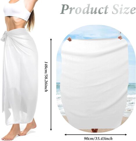 Women Sarong Swimsuit Coverups Beach Cover Up Black Sarong Wraps Beach Wrap Skirt Swimwear Bikini Cover-ups Ladies Beach Chiffon Bathing Swimwear Long Cover Up Skirt(Black) in Saudi Arabia