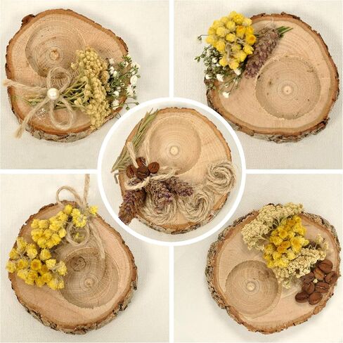 Wooden Tealight Candle Holder - 50 Adorable Thank You Gifts, Perfect for Wedding Favors, Ideal Rustic Decor Piece and Party Decoration - Customize and Gift (50, Undecorated) in Saudi Arabia