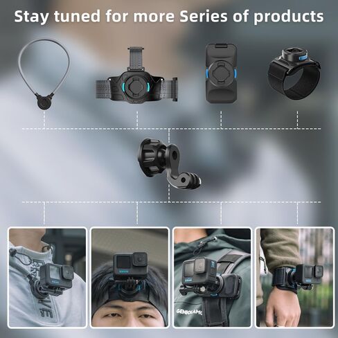 حامل قلادة مغناطيسي للرقبة من SUREWO لـ Gopro، حامل قلادة POV Selfie، حامل حزام للجسم متوافق مع GoPro Hero 12/11/10/9/8/7 أسود، DJI Action 4/3/2، Insta 360 X4/X3 والمزيد in Kuwait