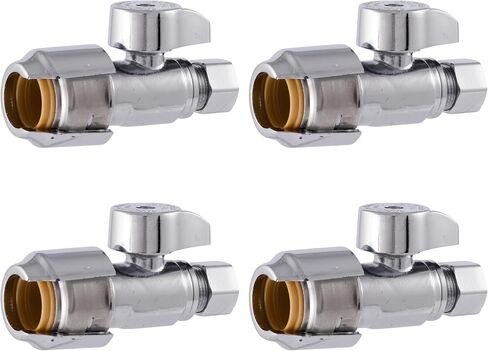 SharkBite Max 1/2 x 3/8 Inch Compression Straight Stop Valve, Quarter Turn, Push to Connect Brass Plumbing Fitting, PEX Pipe, Copper, CPVC, PE-RT, HDPE, UR23037 in Saudi Arabia