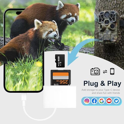 قارئ كاميرا Lightning to SD Card لجهاز iPhone iPad، قارئ بطاقة الذاكرة Trail Camera Viewer SD محول بطاقة SD لهاتف iPhone 12/11/XS/XR/X/8/7/iPad، التوصيل والتشغيل in Kuwait