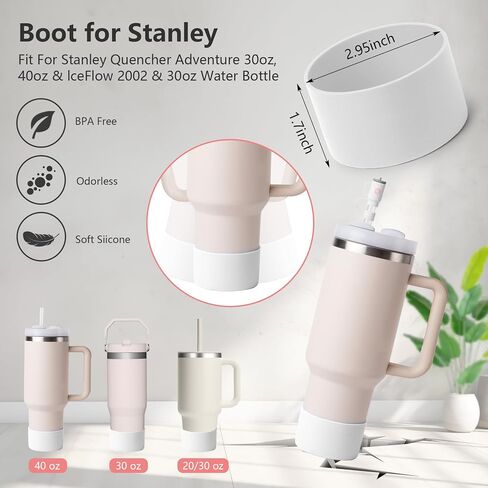 Stanley Cup Accessories Set I Water Bottle Handle Strap, Silicone Cup Boot, Lipstick Holder, Keychain Charms & Handle Charms,Straw Topper Accessories for White Stanley Cup 40oz/30oz in Saudi Arabia
