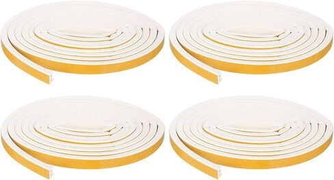 uxcell 4 Roll Weather Seal Strip, 19/32" Wide x 5/16" Thick x 10 Ft EPDM Rubber Door Sealing Stripping E Shaped Self Adhesive Foam Tape for Door Window, Brown in Saudi Arabia