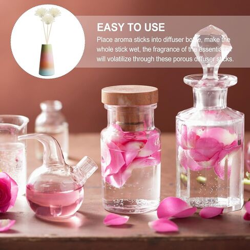 100pcs Flower Diffusers for Home Aromatherapys Reed Flowers Placement Refill Oil Aroma Diffuser Fragrance Flowers White in Saudi Arabia