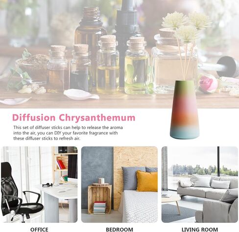 100pcs Flower Diffusers for Home Aromatherapys Reed Flowers Placement Refill Oil Aroma Diffuser Fragrance Flowers White in Saudi Arabia