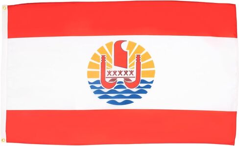 AZ FLAG - علم بولينيزيا الفرنسية - 2x3 قدم - لافتة بولينيزية فرنسية 100D بوليستر مع حلقتين معدنيتين - مقاومة للبهتان - ألوان زاهية - 2 × 3 قدم - 90 × 60 سم in Saudi Arabia