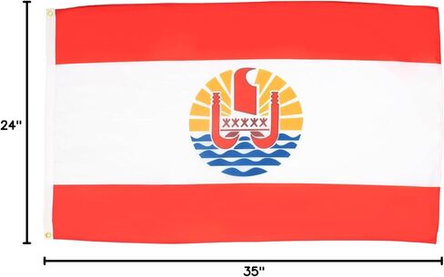 AZ FLAG - علم بولينيزيا الفرنسية - 2x3 قدم - لافتة بولينيزية فرنسية 100D بوليستر مع حلقتين معدنيتين - مقاومة للبهتان - ألوان زاهية - 2 × 3 قدم - 90 × 60 سم in Saudi Arabia