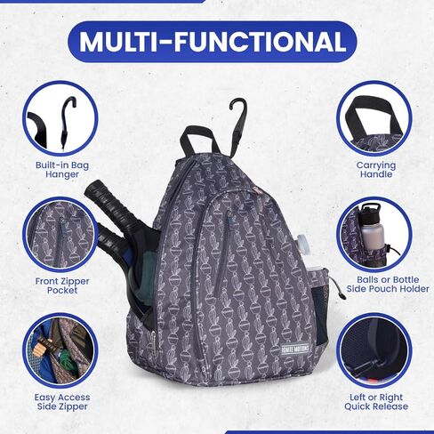 Pickleball Bag for Men & Women Pickleball Backpack - Adjustable Sling Bag/Crossbody with Fence Hook in Saudi Arabia
