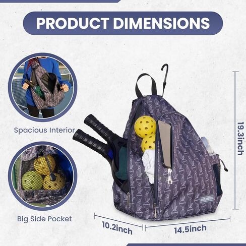 Pickleball Bag for Men & Women Pickleball Backpack - Adjustable Sling Bag/Crossbody with Fence Hook in Saudi Arabia