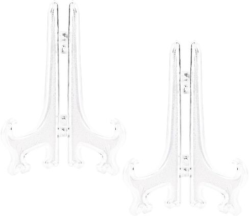 2pcs Clear Acrylic Easels Plastic Plate Stands Holders Small Fold Display Stand Picture Frame Photo Artwork Home Decoration - 7 Inch in Kuwait