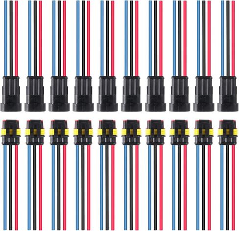 10 أزواج 2Pin موصل مقاوم للماء، طريقة ذكر وأنثى 16 AWG موصلات سلكية للفصل السريع مناسبة لشاحنة السيارة والقوارب وغيرها من وصلات الأسلاك in Saudi Arabia