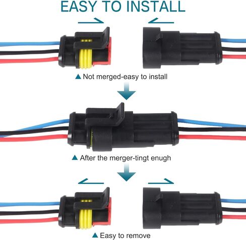 10 أزواج 2Pin موصل مقاوم للماء، طريقة ذكر وأنثى 16 AWG موصلات سلكية للفصل السريع مناسبة لشاحنة السيارة والقوارب وغيرها من وصلات الأسلاك in Saudi Arabia