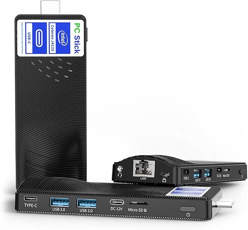 Mini PC Stick Celeron N4000 4GB/64GB, Micro Computer with USB PD3.0 and 4K HDMI, Gigabit Ethernet, WiFi 5.0, BT 5.2 - Ideal for Business, Office, Media, Home Use in Saudi Arabia