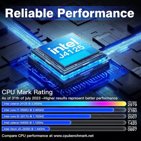 Mini PC Stick Celeron N4000 4GB/64GB, Micro Computer with USB PD3.0 and 4K HDMI, Gigabit Ethernet, WiFi 5.0, BT 5.2 - Ideal for Business, Office, Media, Home Use in Saudi Arabia