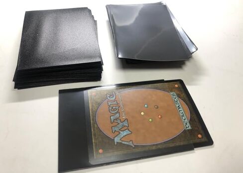 Black Matte Card Sleeves for MTG, 600 Pieces Perfect Fit Standard Card Sleeves for Trading Card Sports Cards Baseball Cards TCG Magic, Card Protector for Mini Photo, Sturdy and Nice Shuffling in Kuwait