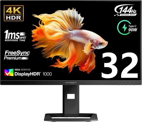 INNOCN 27A1S 27" OLED QHD Gaming Monitor 240Hz 0.03ms HDMI DP USB Type C Connectivity, Built-in Stereo Speakers, Height Adjustable Stand, Black in Kuwait