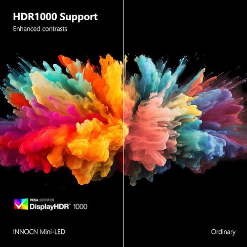 INNOCN 27A1S 27" OLED QHD Gaming Monitor 240Hz 0.03ms HDMI DP USB Type C Connectivity, Built-in Stereo Speakers, Height Adjustable Stand, Black in Kuwait