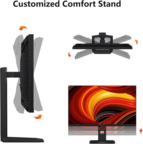 INNOCN 27A1S 27" OLED QHD Gaming Monitor 240Hz 0.03ms HDMI DP USB Type C Connectivity, Built-in Stereo Speakers, Height Adjustable Stand, Black in Kuwait