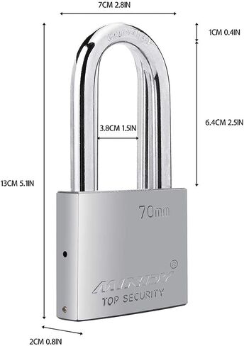 40mm Long Shackle Padlocks for Outdoor Use All Weather Resistant, Alloy Steel Heavy Duty Lock with 4 Keys in Saudi Arabia
