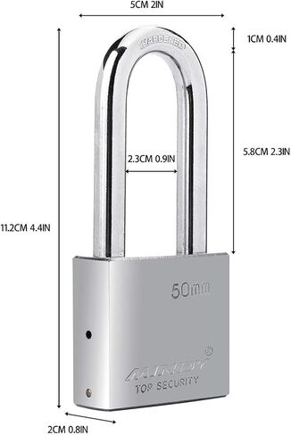 40mm Long Shackle Padlocks for Outdoor Use All Weather Resistant, Alloy Steel Heavy Duty Lock with 4 Keys in Kuwait