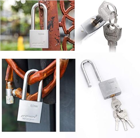 40mm Long Shackle Padlocks for Outdoor Use All Weather Resistant, Alloy Steel Heavy Duty Lock with 4 Keys in Kuwait