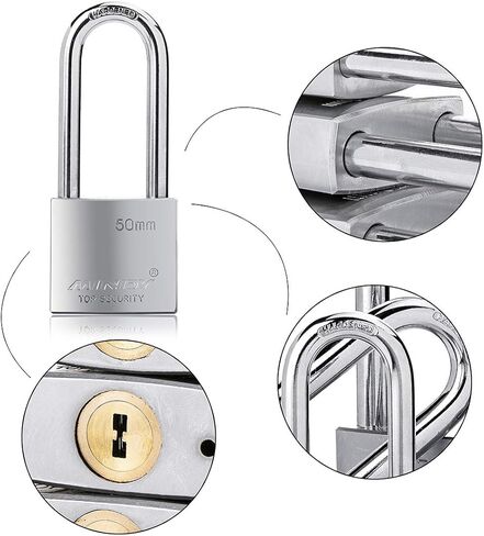 40mm Long Shackle Padlocks for Outdoor Use All Weather Resistant, Alloy Steel Heavy Duty Lock with 4 Keys in Kuwait