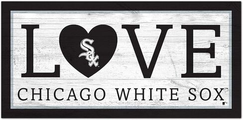 لافتة حب من Fan Creations MLB Chicago White Sox للجنسين Chicago White Sox Love، لون الفريق، 6 × 12 in Saudi Arabia