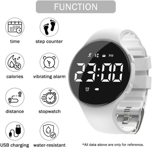 Fitness Watch (No Need App) Pedometer Watch for Calories, Distance, Step Counter for Walking Mens Womens Digital Watch Waterproof Sports Watch Fitness Tracker Without Smartphone in Saudi Arabia