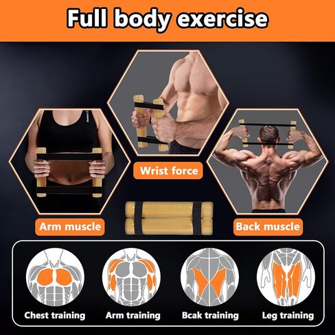 تمرين عصا التمزق، معدات تمرين الجزء العلوي من الجسم، صالة الألعاب الرياضية المنزلية، معدات تمرين خشبية محمولة للرجال والنساء، مع 12 عصا تمزق و4 أشرطة تقوية قبضة اليد، تدريب المقاومة والقوة، إعادة تأهيل المفاصل in Kuwait