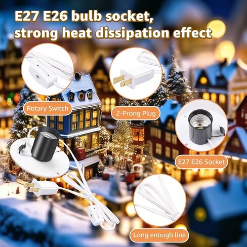 3 مجموعة استبدال مجموعة أدوات النفخ، E27 E26 مجموعة سلك لمبة واحدة للهالوين، عيد الميلاد، مصباح الملح، ديكورات داخلية وخارجية، قاعدة مصباح ملح مع قابس صمام التبديل in Kuwait