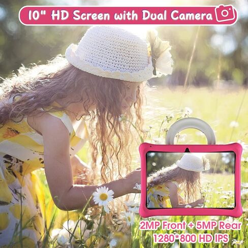 Android 13 Kids Tablet, 10 Inch Tablet for Kids with Kids Case, 4GB RAM 64GB ROM Tablets, 1280 * 800 Display, 5000mAh, KIDOZ Pre-Installed Toddlers Tablet,Parental Control(Pink) in Saudi Arabia