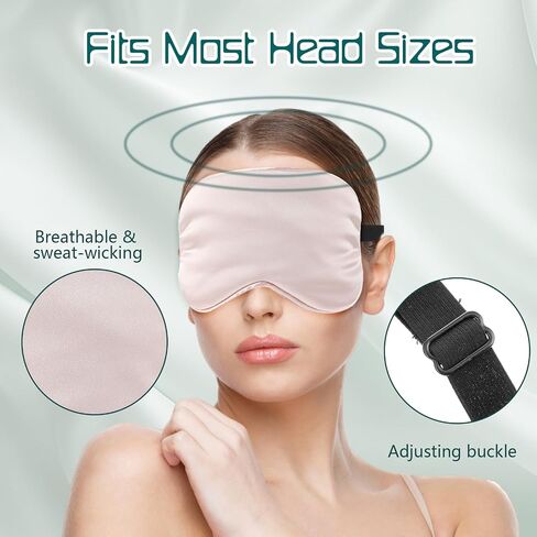 4 Pcs Eye Mask for Sleeping Silk Sleep Mask, Soft Adjustable Blackout Sleeping Mask for Men Women Breathable 100% Mulberry Silk Fabric, Night Eyeshade Blocks Light Reduces Puffy Eyes(4 Colors) in Saudi Arabia