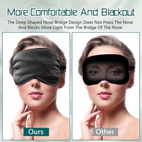 4 Pcs Eye Mask for Sleeping Silk Sleep Mask, Soft Adjustable Blackout Sleeping Mask for Men Women Breathable 100% Mulberry Silk Fabric, Night Eyeshade Blocks Light Reduces Puffy Eyes(4 Colors) in Saudi Arabia