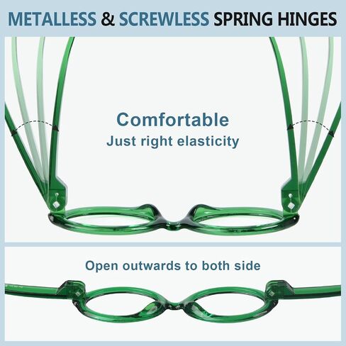 GUD Huge Round Reading Glasses with Screwless Spring Hinge Metalless 6 Pack Oversized Women Readers +2.50 in Saudi Arabia