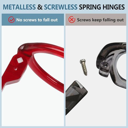GUD Huge Round Reading Glasses with Screwless Spring Hinge Metalless 6 Pack Oversized Women Readers +2.50 in Saudi Arabia