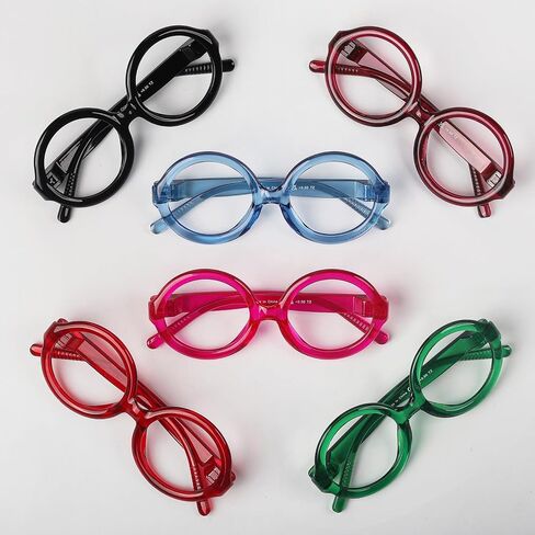 GUD Huge Round Reading Glasses with Screwless Spring Hinge Metalless 6 Pack Oversized Women Readers +2.50 in Saudi Arabia