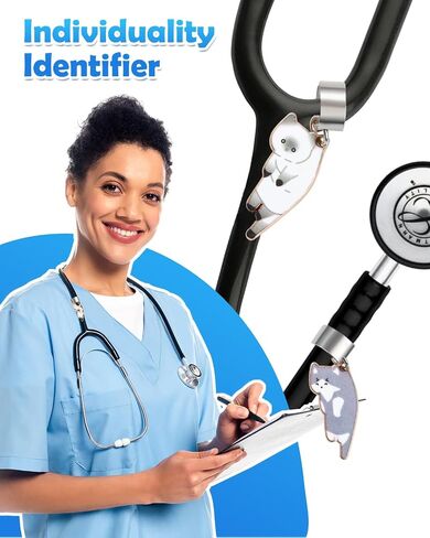 6 قطع من علامة سحر سماعة الطبيب للقطط من Plifal للممرضة - إكسسوارات ساحرة لسماعة الطبيب لطيفة وقابلة للتعديل تناسب MDF Littmann، هدايا للأطباء والممرضات الطلابية وتخرج التمريض in Saudi Arabia