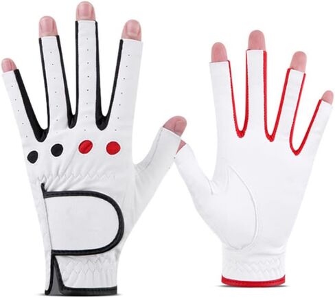 قفازات الجولف للسيدات، زوج من قفازات اليد اليسرى واليمنى من الجلد، عبوة من قطعتين، مجموعة ألوان كاملة للأصابع/الأظافر، قفاز بمقبض ناعم [20 ياردة] in Kuwait