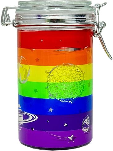 TMI ash Jars Large 6 Tall Airtight Glass Herb orage Jar - See-through Solar Syem Design on Froed Black in Saudi Arabia
