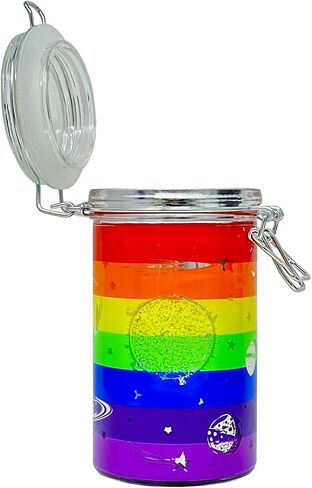 TMI ash Jars Large 6 Tall Airtight Glass Herb orage Jar - See-through Solar Syem Design on Froed Black in Saudi Arabia