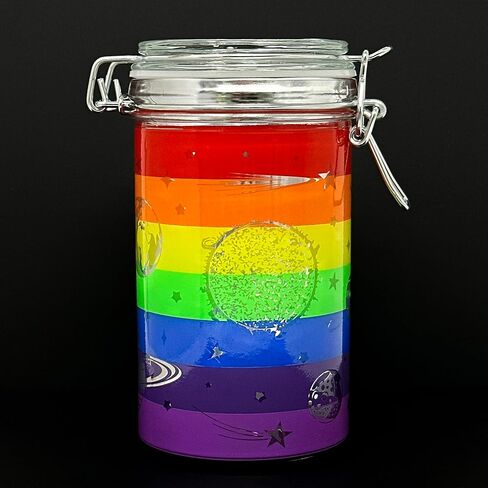 TMI ash Jars Large 6 Tall Airtight Glass Herb orage Jar - See-through Solar Syem Design on Froed Black in Saudi Arabia