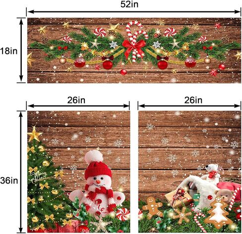 عيد الميلاد نافذة الستائر مجموعة مع الستارة 3pcs شجرة عيد الميلاد الخشبية ثلج المطبخ الستائر مجموعات الستارة قصيرة للحمام وغرفة النوم نافذة غرفة المعيشة in Kuwait