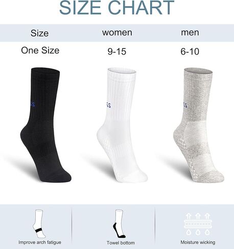 Athletic Socks Cushion Sport Running Calf Socks Performance Breathable Crew Socks for Women 3 Pairs in Saudi Arabia