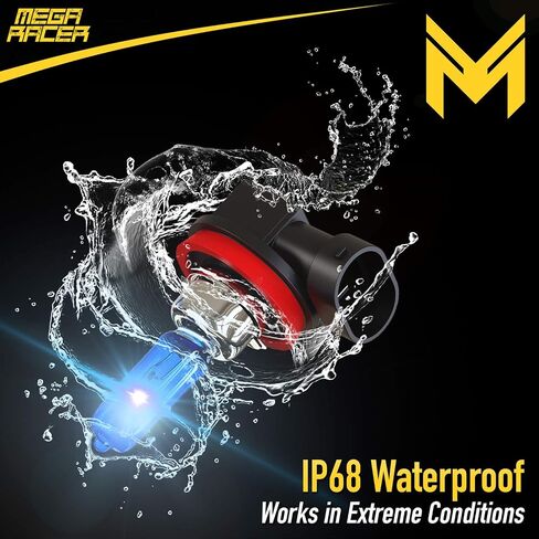 Mega Racer Ultra Bright H9 Halogen Headlight Bulbs - 5000K Super White, 12V 55W, Xenon Gas, PGJ16-5 Base, Automotive High Beam Headlights Replacement, Pack of 2 in Saudi Arabia