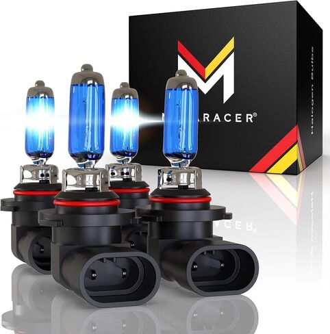 Mega Racer Ultra Bright H9 Halogen Headlight Bulbs - 5000K Super White, 12V 55W, Xenon Gas, PGJ16-5 Base, Automotive High Beam Headlights Replacement, Pack of 2 in Saudi Arabia