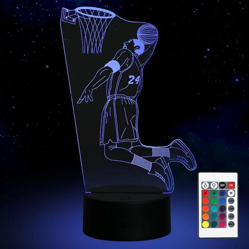Basketball Gifts Basketball Night Light for Boys, Basketball Lover 16 Colors LED Bedroom Sports Decor Lamp with Remote and Smart Touch 7 Colors Changing Dimmable in Saudi Arabia