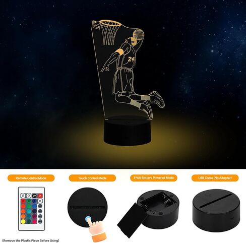 Basketball Gifts Basketball Night Light for Boys, Basketball Lover 16 Colors LED Bedroom Sports Decor Lamp with Remote and Smart Touch 7 Colors Changing Dimmable in Saudi Arabia