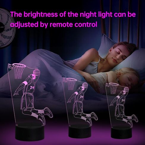 Basketball Gifts Basketball Night Light for Boys, Basketball Lover 16 Colors LED Bedroom Sports Decor Lamp with Remote and Smart Touch 7 Colors Changing Dimmable in Saudi Arabia